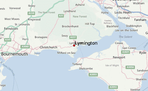 Map Of Lymington Area Lymington